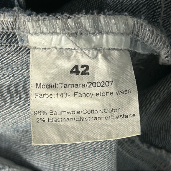 Vanilia Jeans Cropped Denim Distressed Jacket Fancy Stone Wash; Women’s Size 42 - Picture 2 of 16